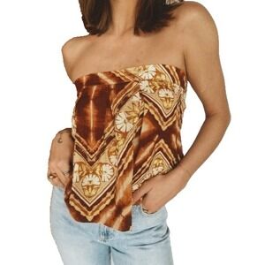 Free People M Kendra Strapless Straps Included Boho Top Sierra Festival NWT